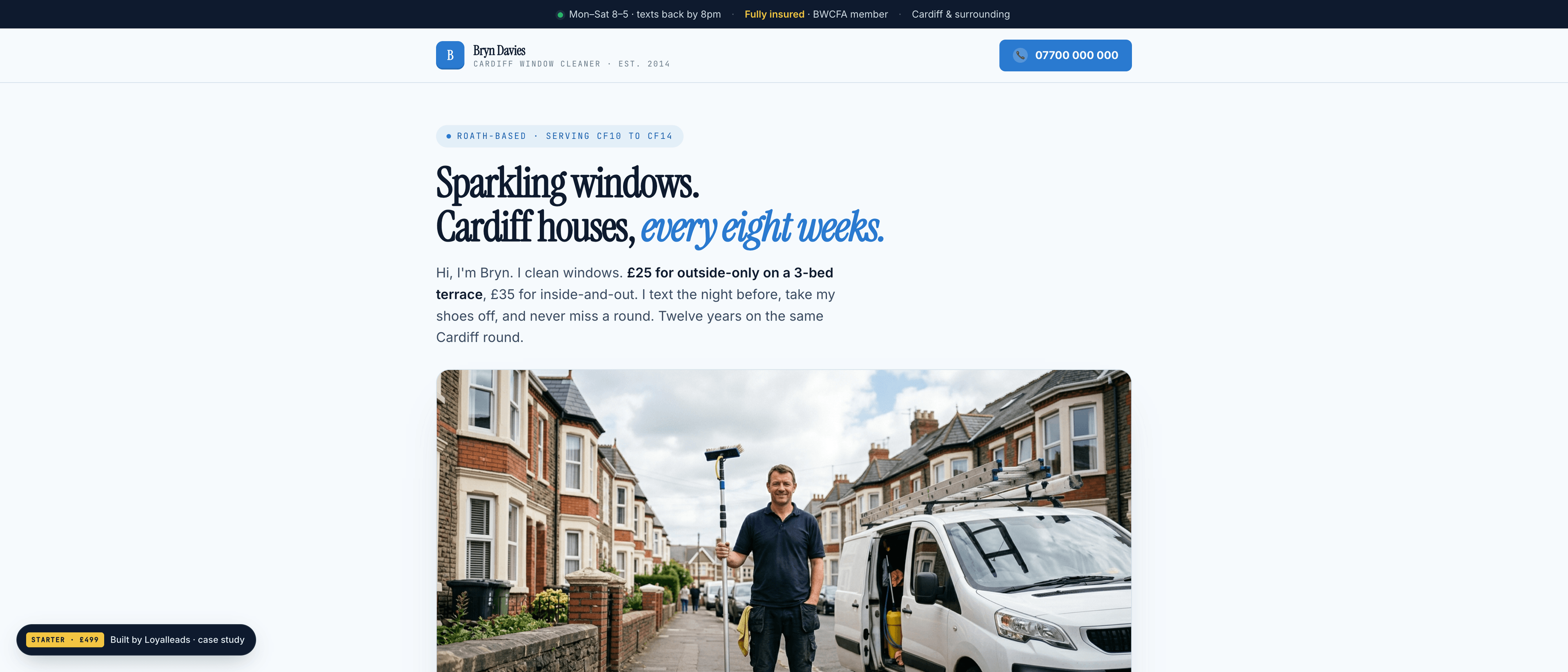 Bryn Davies · Cardiff window cleaner — site preview
