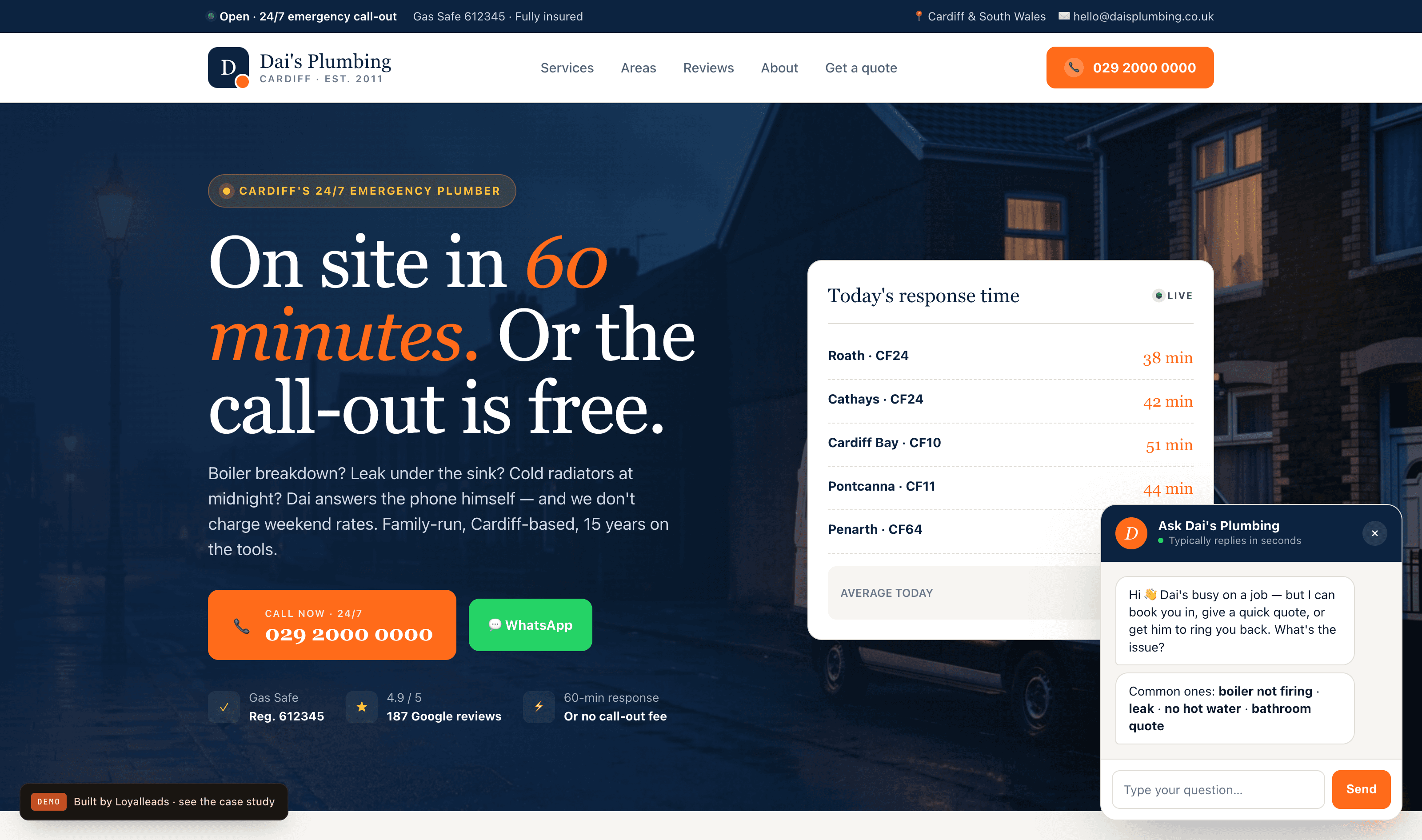 Dai's Plumbing Cardiff — site preview