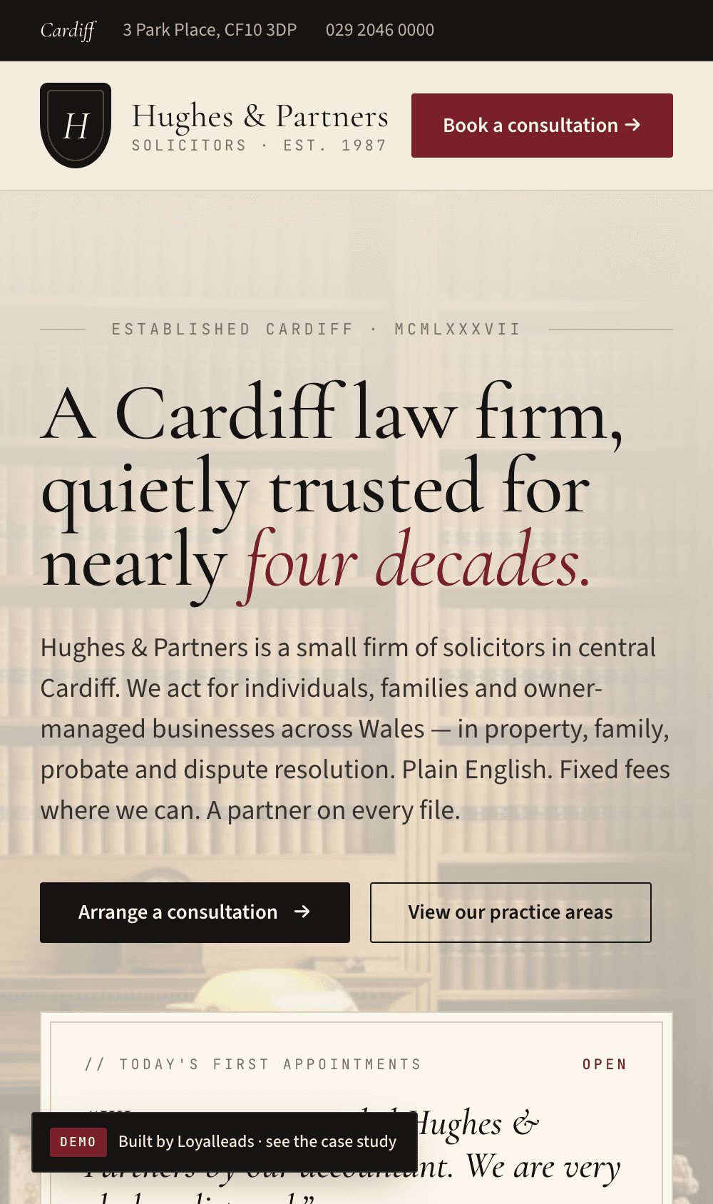 Hughes & Partners — mobile view
