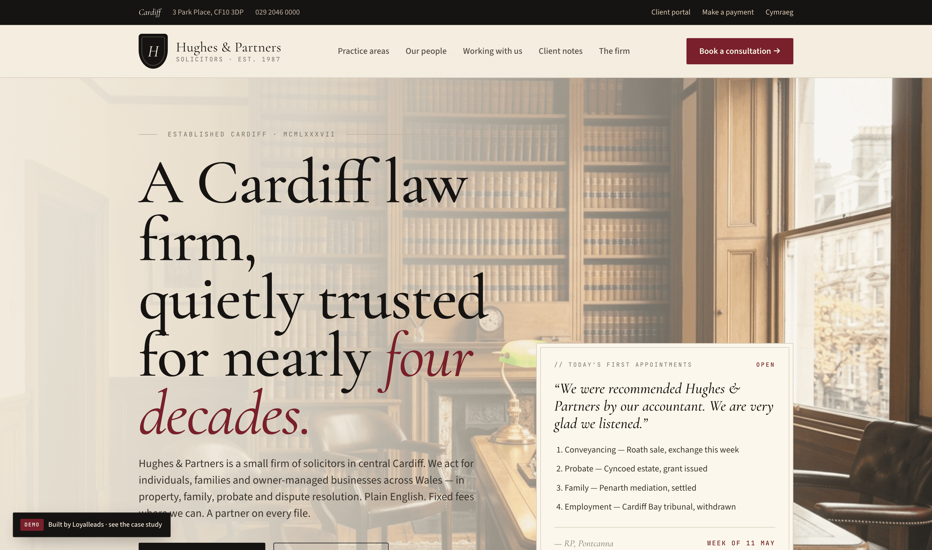 Hughes & Partners Cardiff — site preview