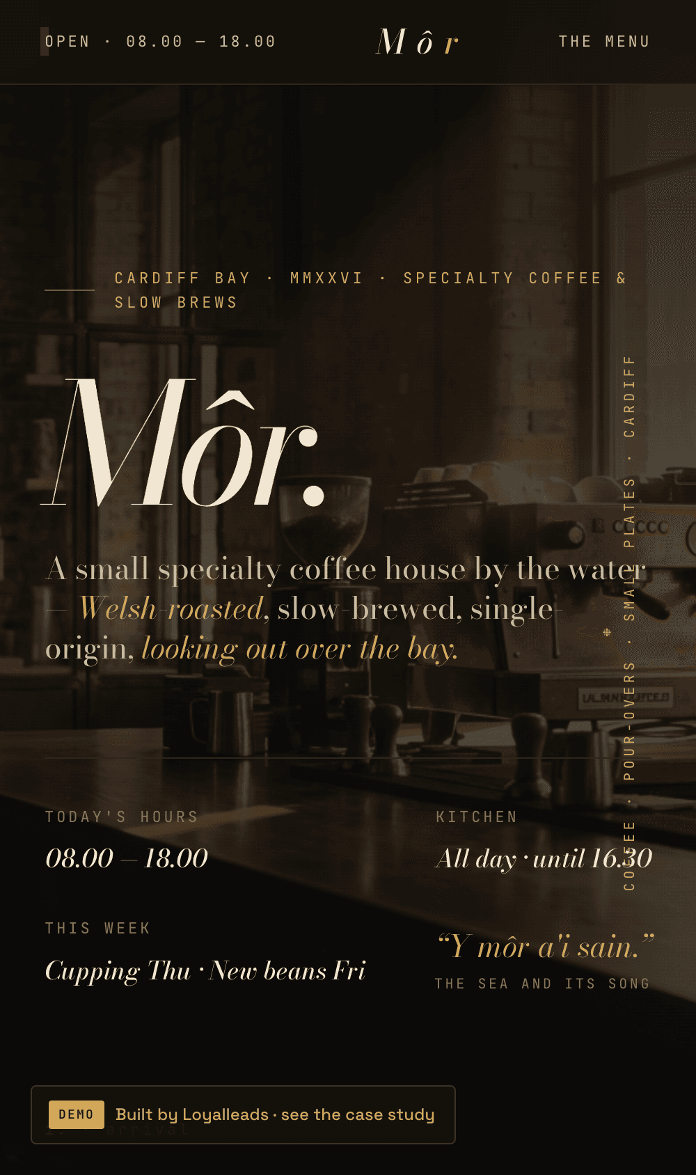Môr Coffee House — mobile view
