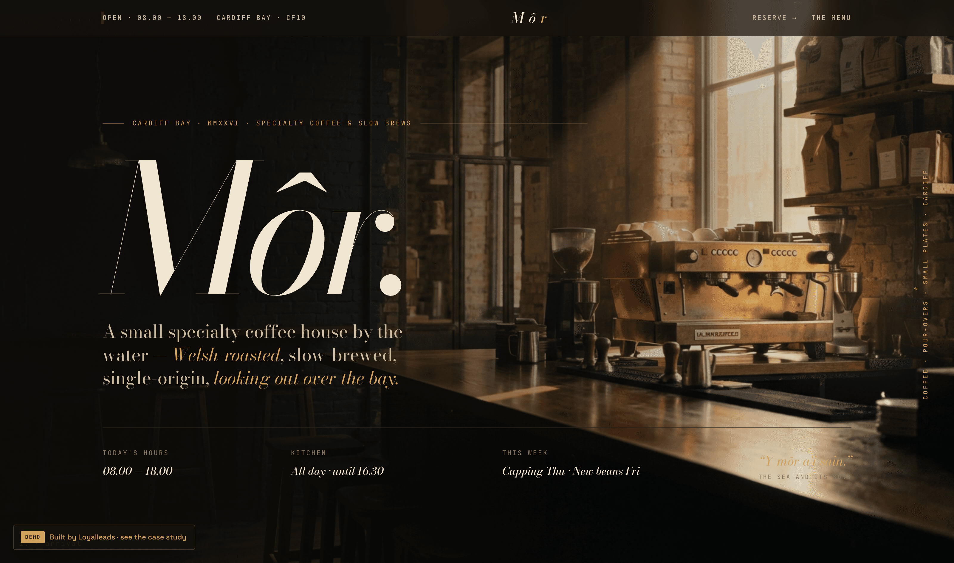 Môr Coffee House — site preview