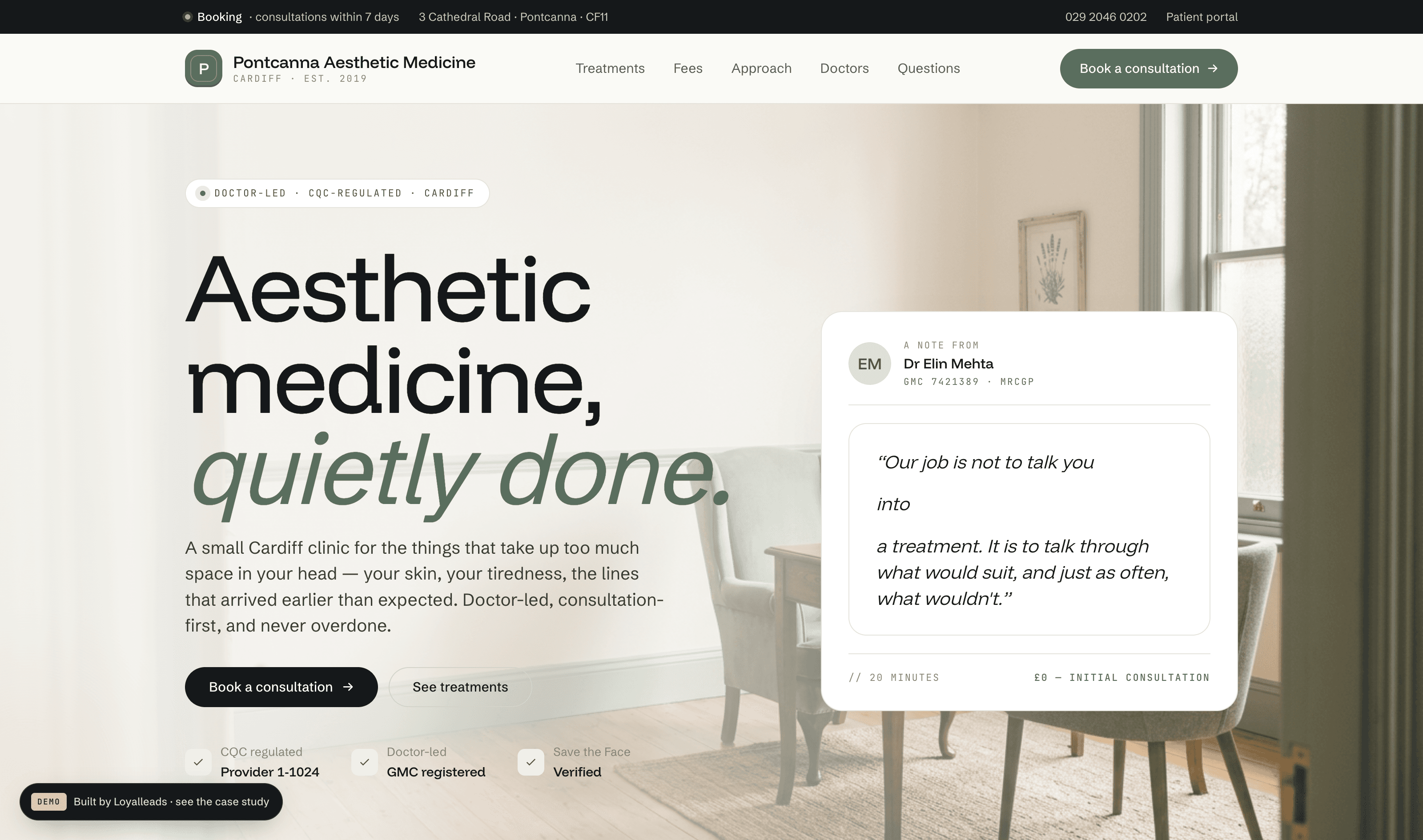 Pontcanna Aesthetic Medicine — site preview